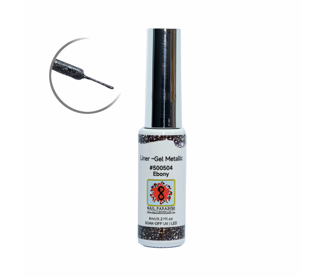 500504 - LINER GEL METALLIC - EBONY (GLITTER CHROME) 8 ML